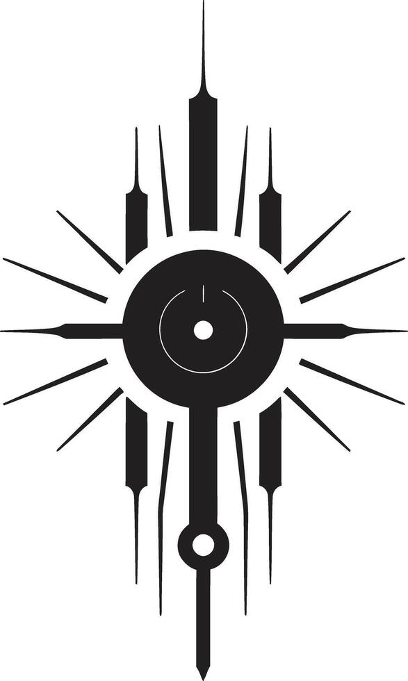 Code Symphony Sleek Black Emblem Illustrating Cybernetic Harmony Quantum Quotient Abstract Vector Logo Design in Black Cybernetics