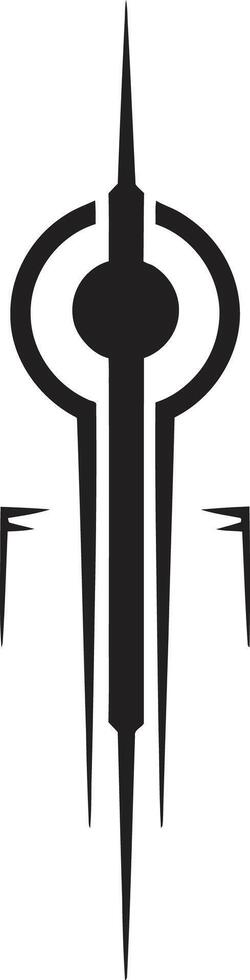 Robotic Rhythms Sleek Black Icon with Cybernetic Vector Data Dance Monochrome Abstract Logo Design for Cybernetic Bliss
