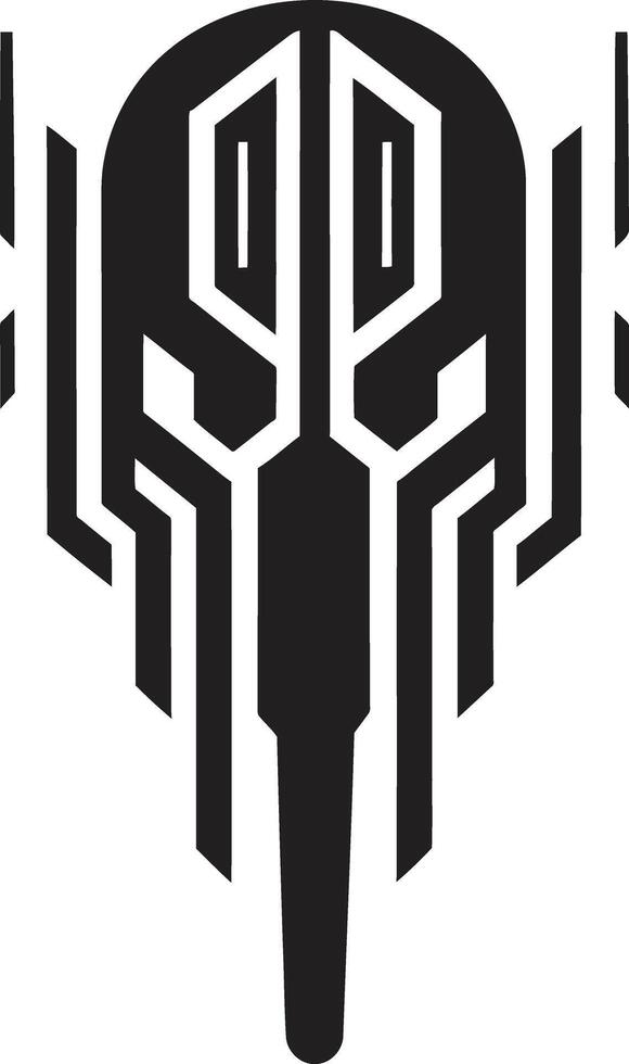 Digital Nexus Sleek Black Vector Emblem Featuring Cybernetic Harmony Binary Harmony Elegant Cybernetic Symbol in Monochrome Design