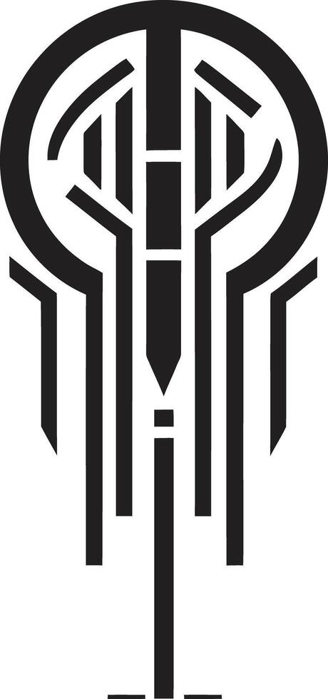 Neural Net Elegance Sleek Vector Logo for Cybernetic Harmony Code Symphony Abstract Cybernetic Emblem in Elegant Monochrome