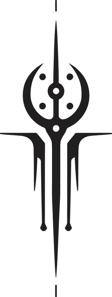 Code Symphony Abstract Cybernetic Emblem in Elegant Monochrome Quantum Quotient Black Icon Showcasing Cybernetic Abstract Evolution vector