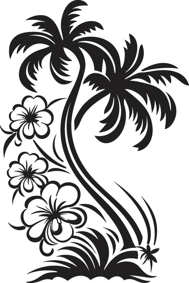 agraciado guirnalda pulcro negro icono con decorativo floral rincones florecer felicidad elegante vector logo destacando decorativo rincones