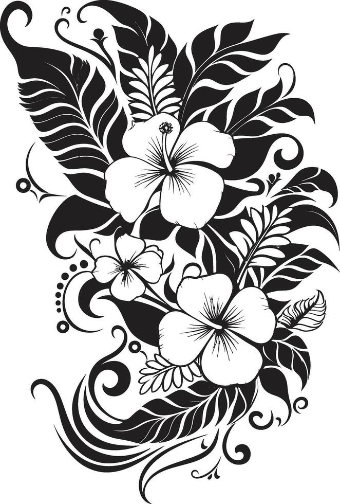 encantador entrelaza elegante icono destacando decorativo rincones naturalezas néctar monocromo emblema con decorativo floral diseño vector