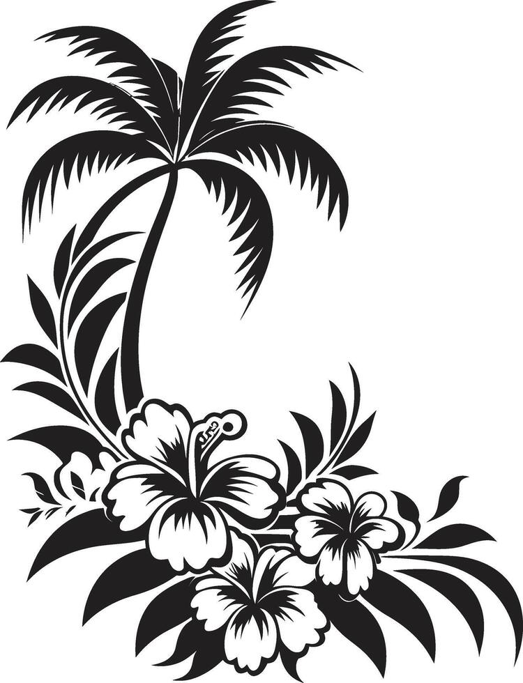 naturalezas néctar monocromo icono con decorativo rincones en negro pétalos en estilo pulcro negro logo con decorativo rincones vector