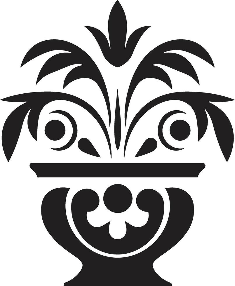 naturalezas nicho elegante negro icono con elegante vector planta maceta pétalo popurrí pulcro negro logo destacando decorativo planta maceta