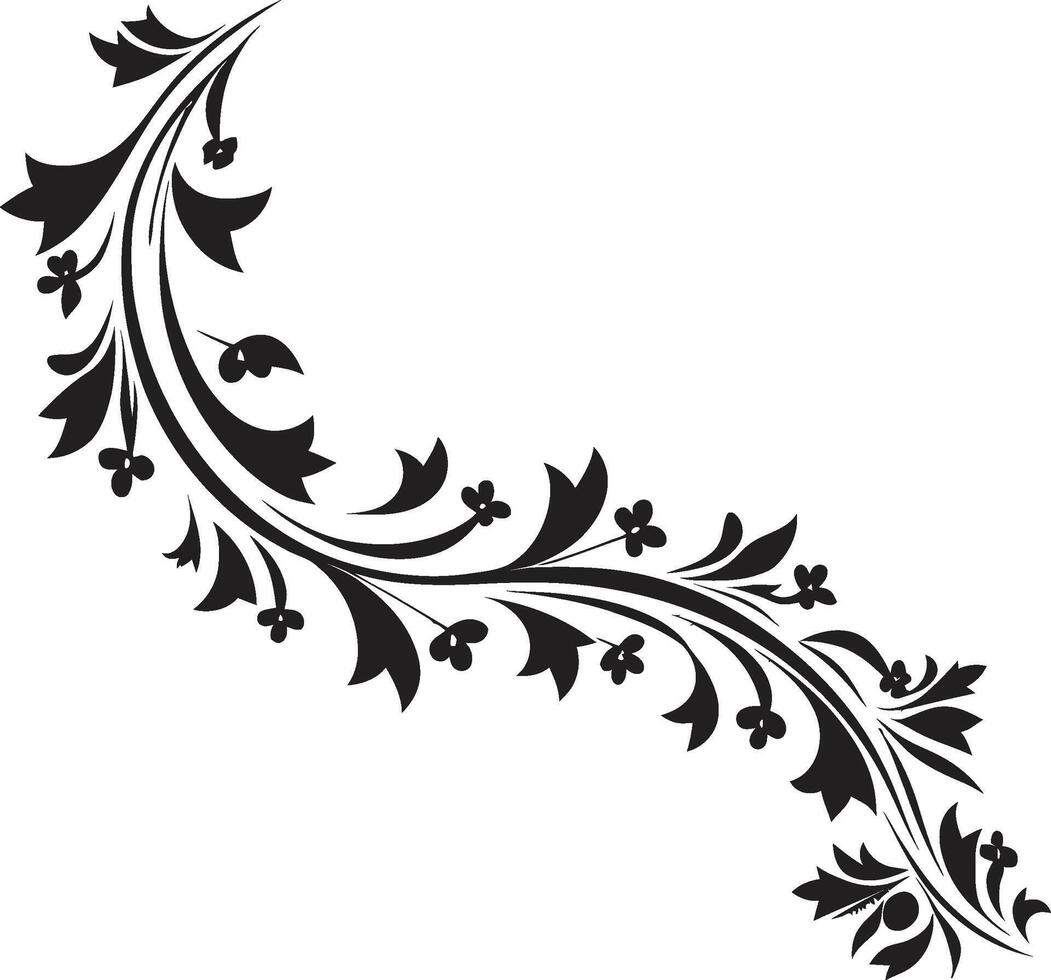 antiguo estética elegante negro logo con Clásico europeo frontera clásico encanto elegante Clásico europeo frontera logo en monocromo vector