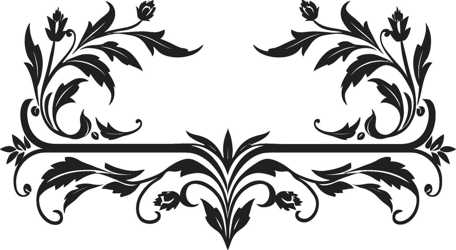 real Renacimiento elegante negro logo con Clásico europeo frontera clásico artesanía elegante Clásico europeo frontera icono en monocromo vector