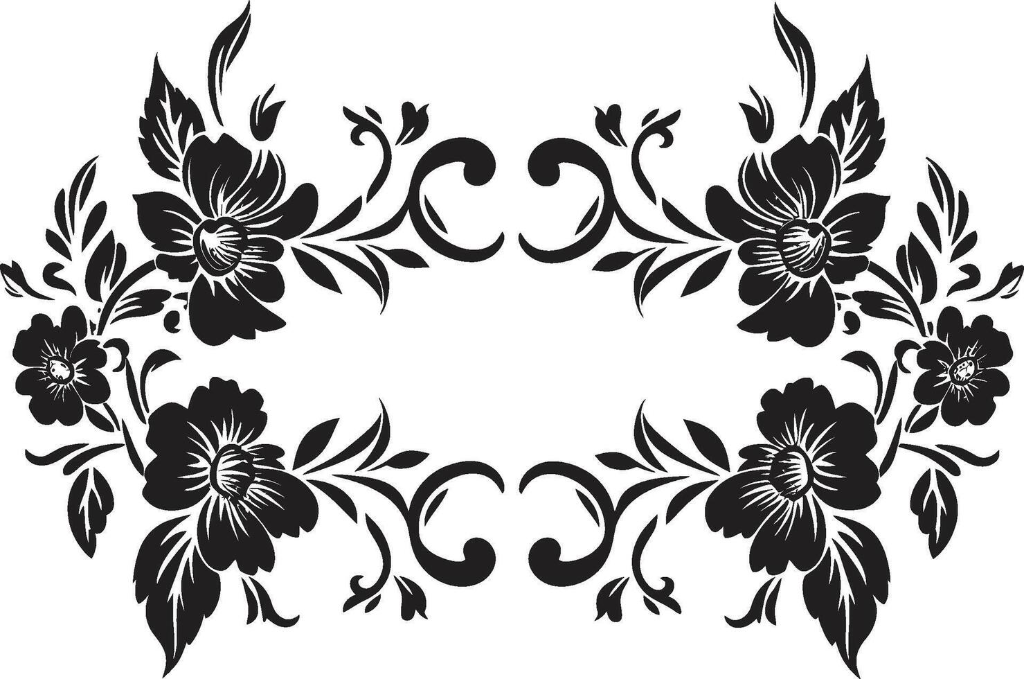 Retro Royalty Elegant Emblem with Monochrome European Border Noble Nostalgia Vintage European Border Logo in Sleek Black vector