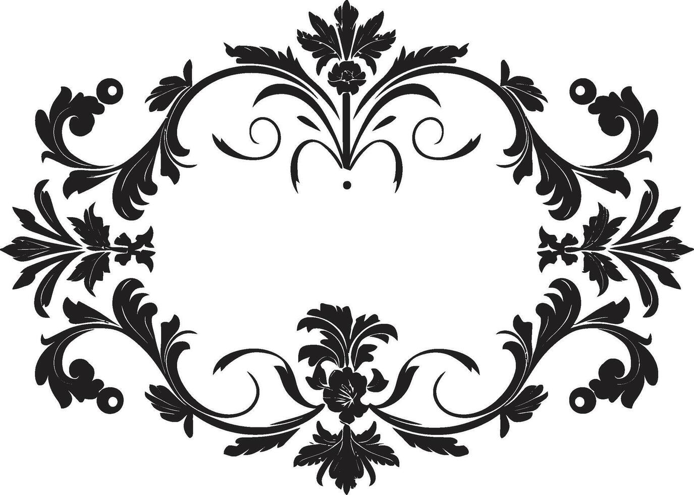 Old World Opulence Stylish Emblem with Black European Border Design Retro Royalty Sleek Logo Design with Monochrome Vintage European Border vector