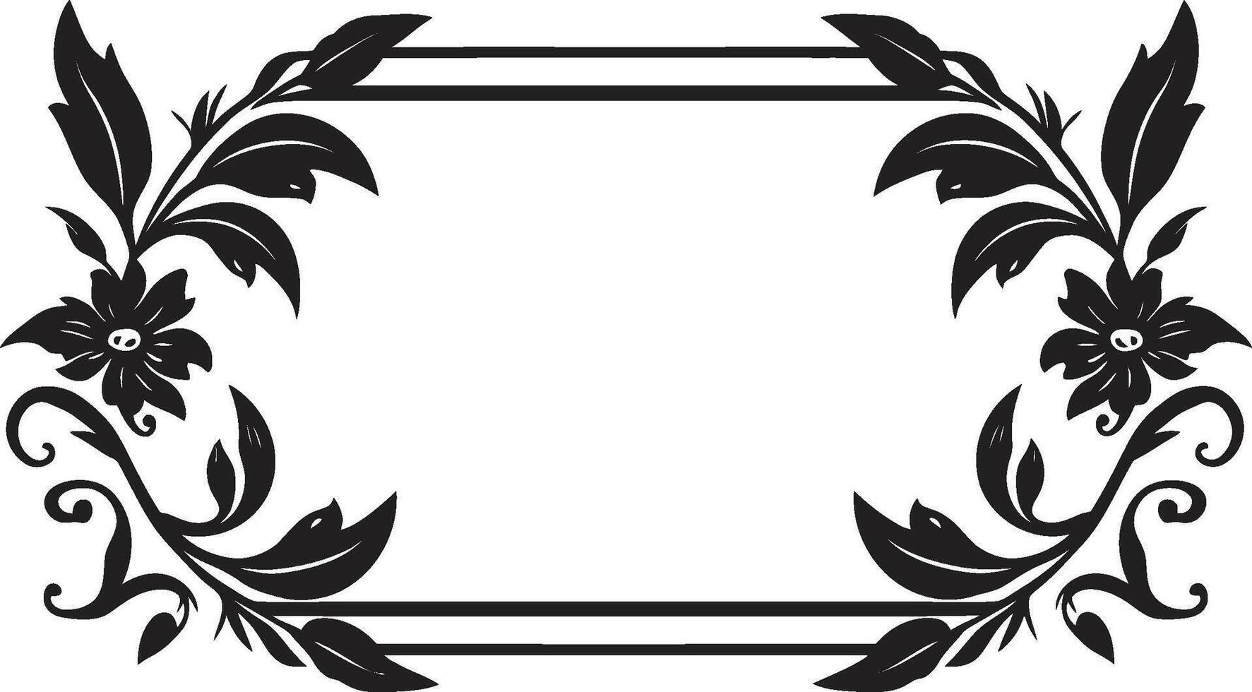 Noble Nostalgia Chic Vector Logo with Black Vintage European Border Aged Allure Monochrome Emblem Highlighting European Border Design