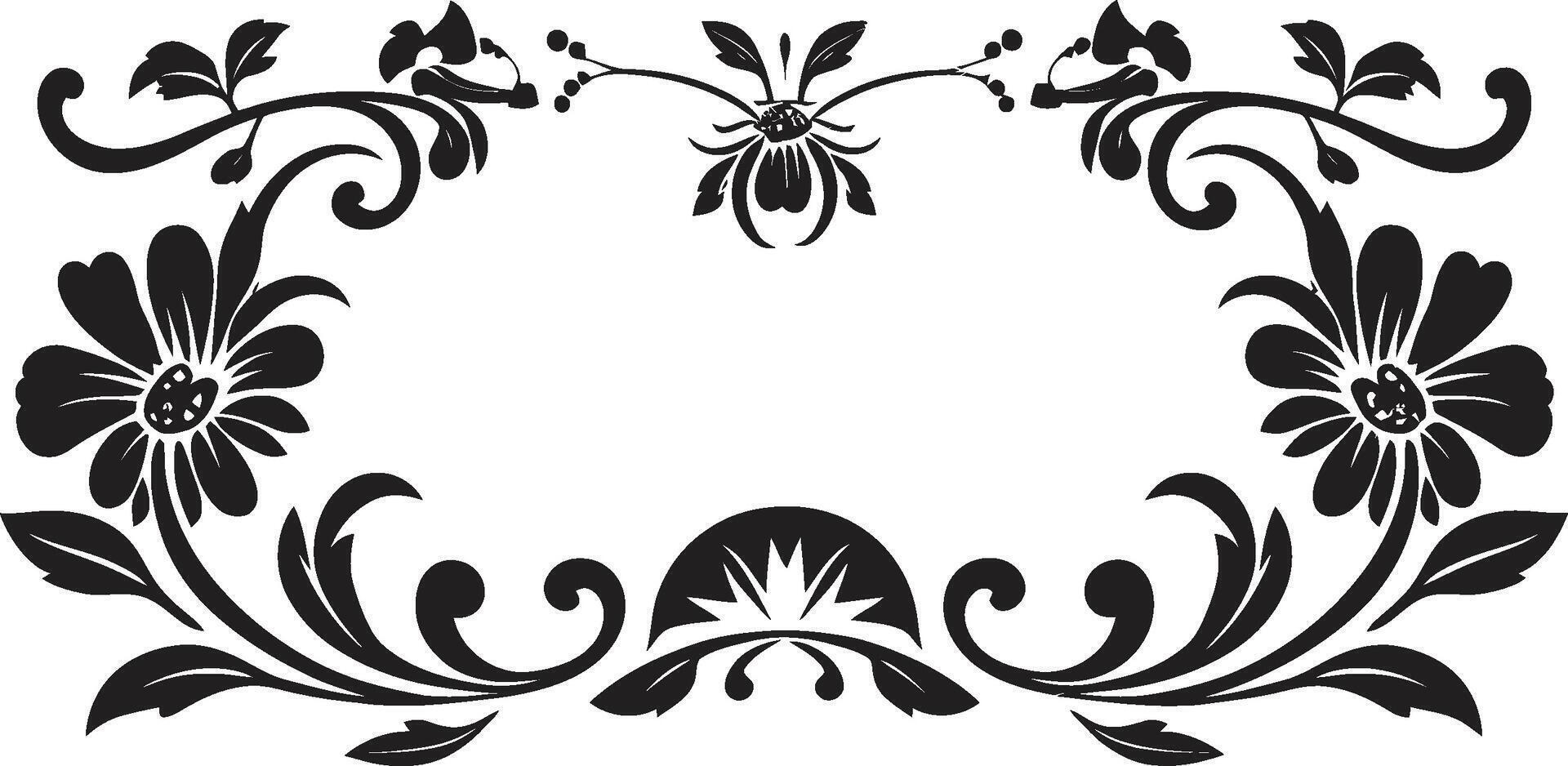 Retro Royalty Elegant Emblem with Monochrome European Border Noble Nostalgia Vintage European Border Logo in Sleek Black vector