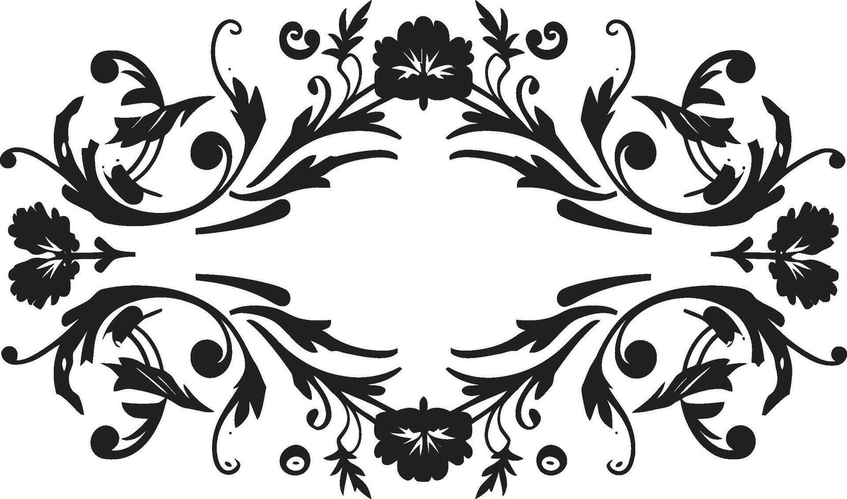Royal Radiance Vintage European Border Icon in Sleek Black Time Tested Treasures Monochrome Logo Design with European Border vector