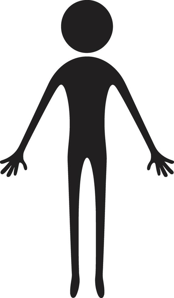 Animated Antics Chic Stickman Logo in Monochrome Delight Sketchbook Swagger Sleek Black Icon with Doodle Stickman vector