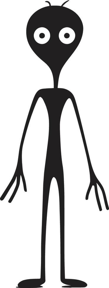 Comic Charisma Playful Stickman Cartoon in Sleek Black Quirky Quest Monochrome Logo with Doodle Stickman vector