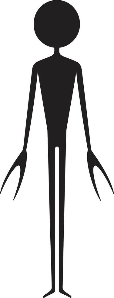 Lighthearted Lines Elegant Black Vector Emblem with Stickman Ink Impressions Playful Doodle Stickman Logo