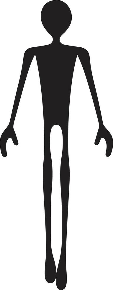 dibujos animados lona elegante negro hombre palo icono en vector diseño Escribiendo estilo monocromo garabatear logo con hombre palo encanto