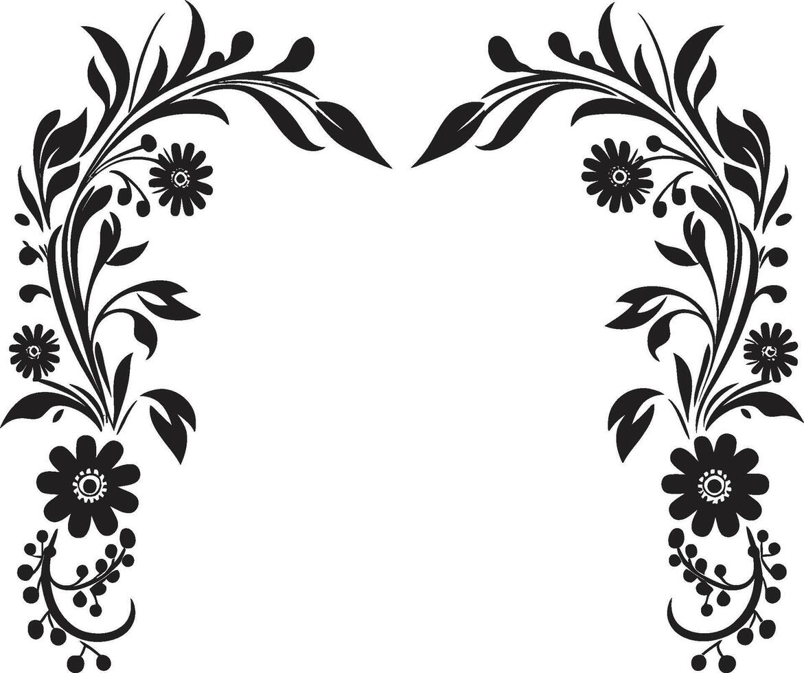 Sculpted Spirals Sleek Black Emblem with Doodle Decorative Element Fanciful Flourishes Chic Vector Logo Featuring Decorative Doodle Elements