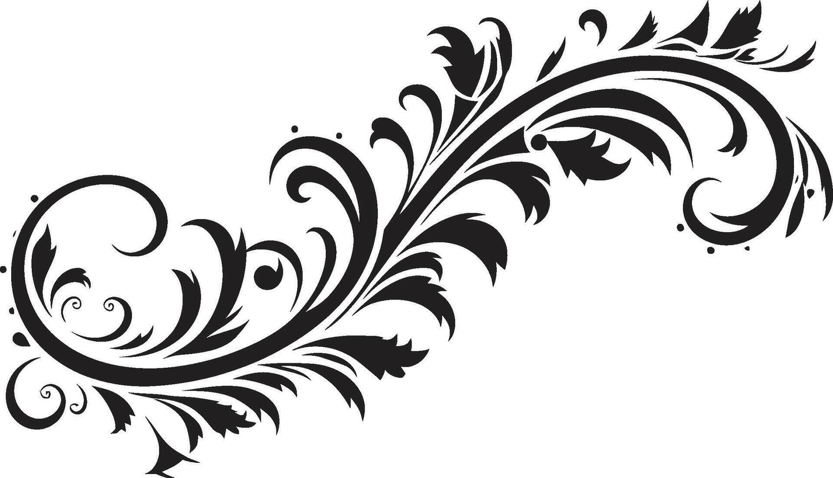 Whimsy in Waves Black Doodle Logo with Decorative Touch Elegance Embellished Doodle Decorative Vector Icon in Sleek Black