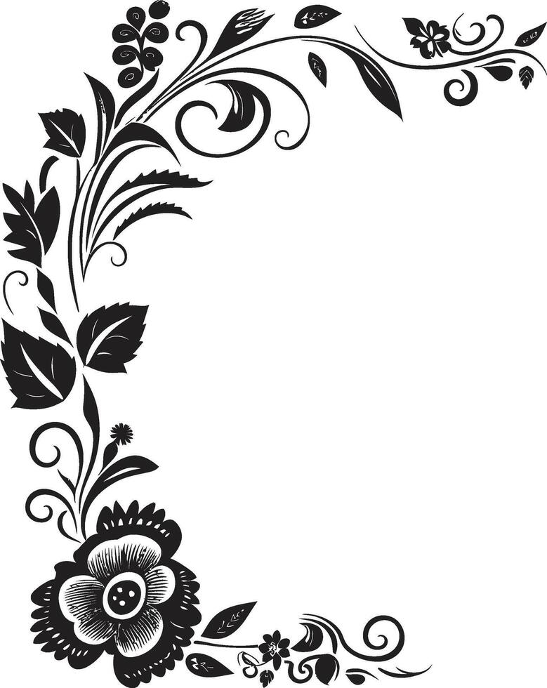 Sculpted Spirals Black Logo Design with Elegant Decorative Doodles Fanciful Flourishes Chic Vector Icon Featuring Doodle Decorative Elements