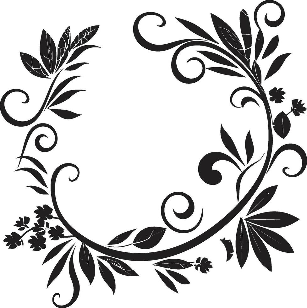 Intricate Inks Chic Vector Icon with Black Doodle Decorative Element Fanciful Flourishes Sleek Emblem Highlighting Decorative Doodles