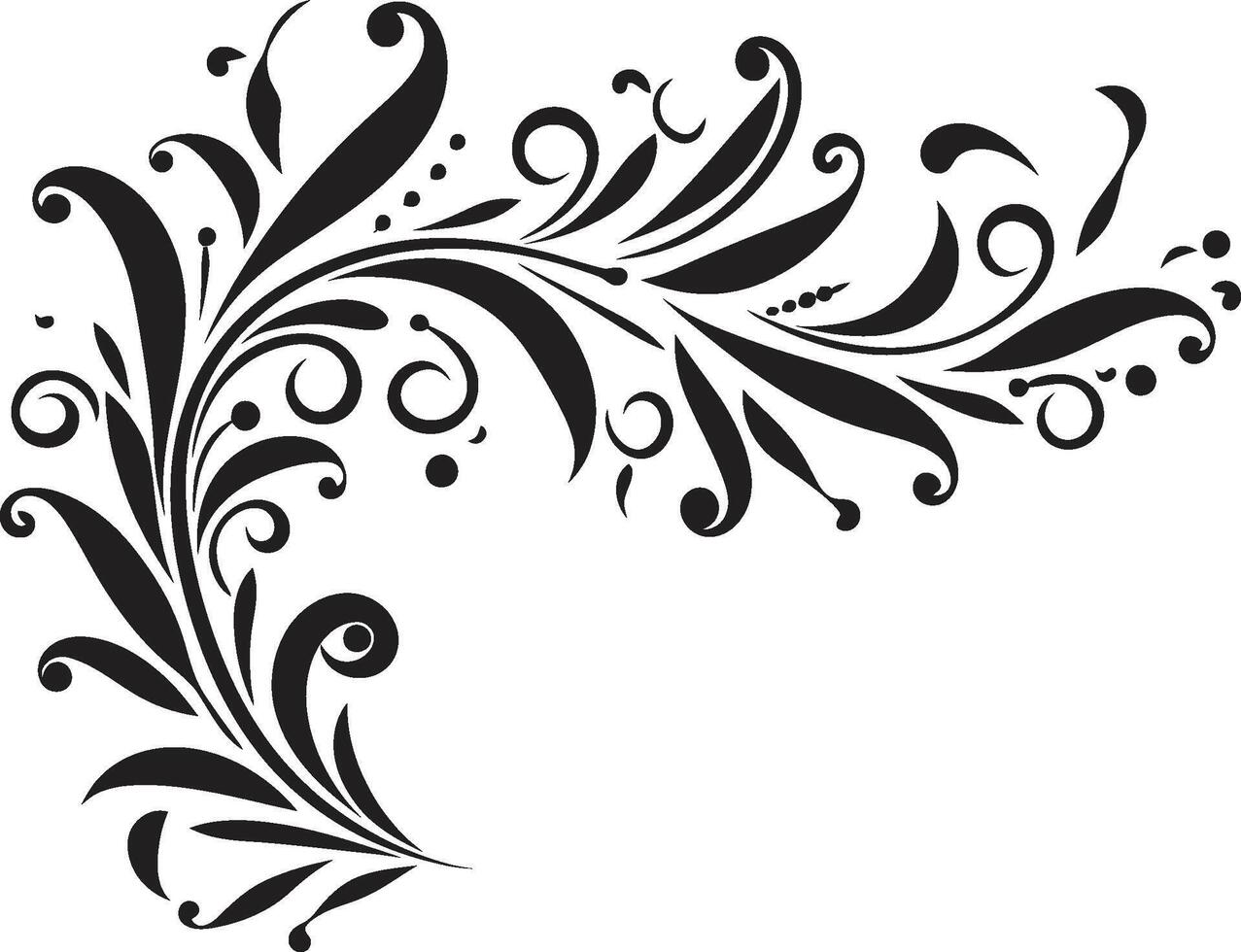 Swirls of Style Elegant Black Logo Design with Doodle Decorations Ornamental Opulence Monochrome Decorative Element in Sleek Vector