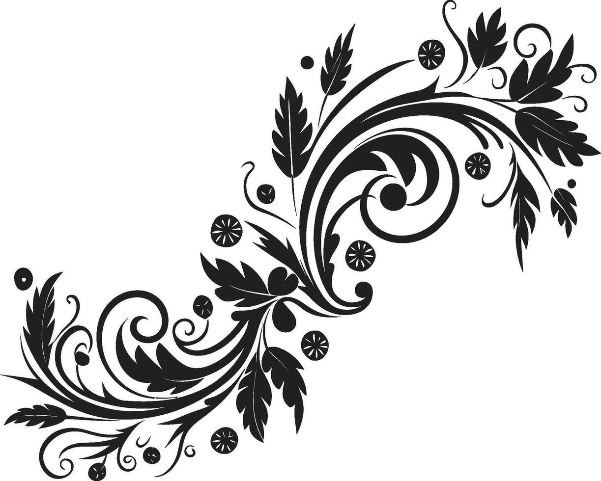 Elegance Embellished Chic Vector Icon Featuring Decorative Doodles Sculpted Spirals Sleek Black Logo with Monochrome Decorative Element