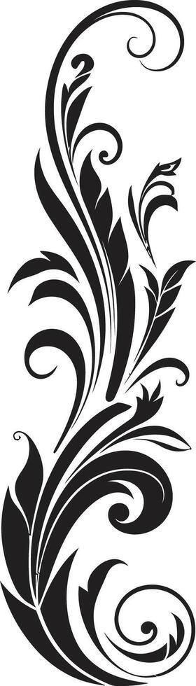 Sculpted Spirals Sleek Black Logo with Monochrome Decorative Element Fanciful Flourishes Elegant Decorative Doodle Icon with Black Touch vector