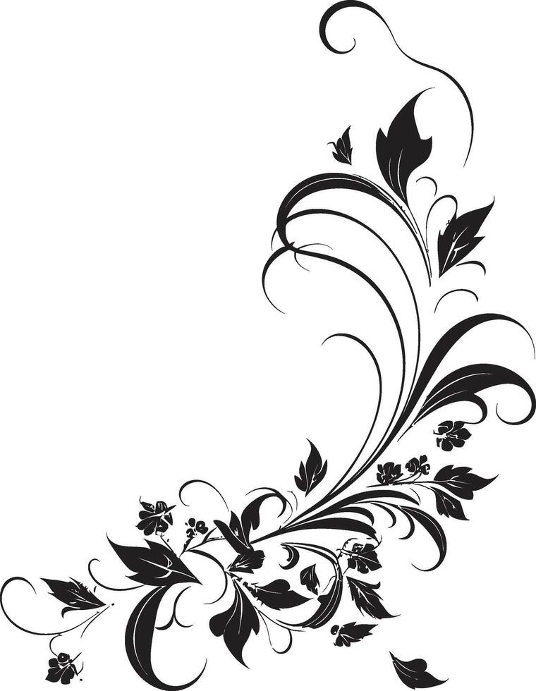 elegante complejidad monocromo decorativo elemento en elegante vector diseño capricho en olas negro garabatear logo con decorativo toque