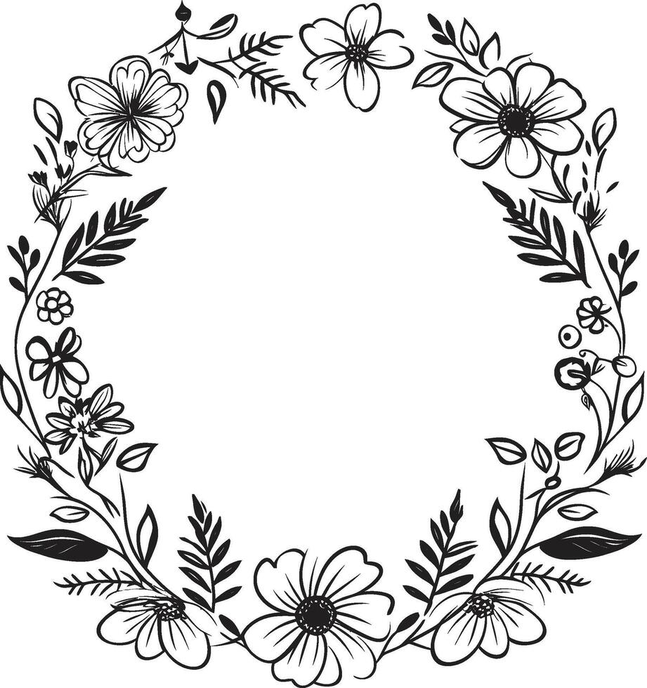 Infinite Intricacies Doodle Delight in 90 Words Ornamental Odyssey Vector Frame with Doodle Detail