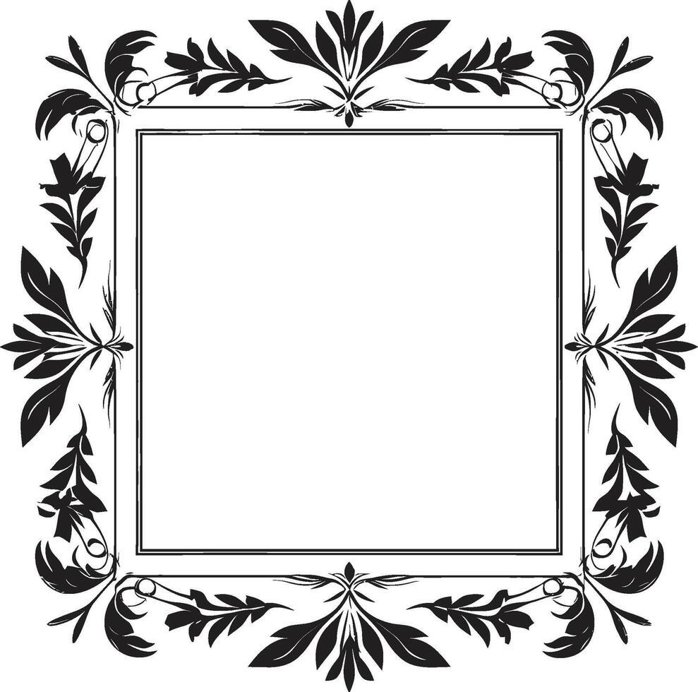 intrincado tintas elegante vector icono presentando negro garabatear decorativo marco juguetón patrones pulcro emblema con monocromo garabatear decorativo marco