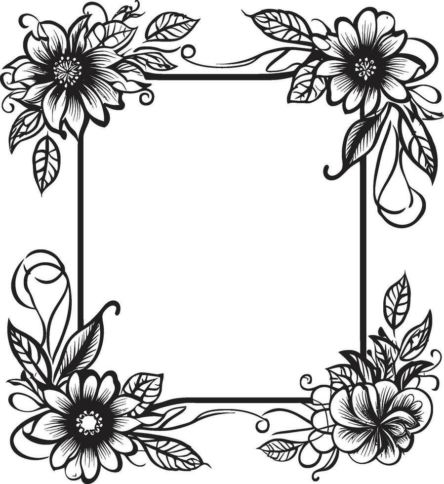 Abstract Ambiance Unveiling the Essence of Doodle Decorative Frame Vector Black Logo Design Icon Enigmatic Echoes Mysterious Beauty Encapsulated in Doodle Decorative Frame Vector Black Logo Symbol