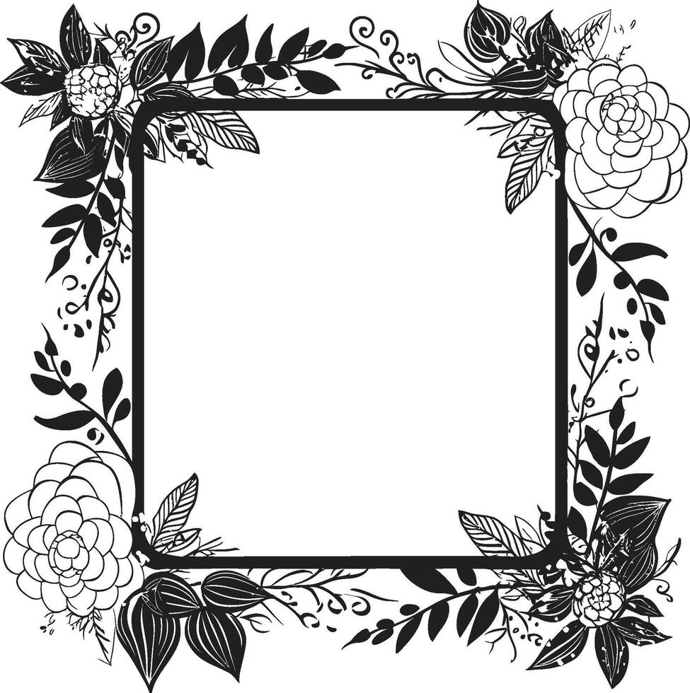 Quixotic Quest Embarking on a Doodle Decorative Frame Vector Black Logo Design Odyssey Noir Nouveau A Modern Twist on Classic Doodle Decorative Frame Vector Black Logo Symbol