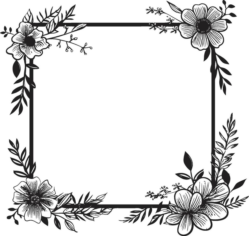 Noir Nostalgia A Nod to Classic Elegance in Doodle Decorative Frame Vector Black Logo Design Symphonic Scrolls Harmonizing Elegance with Whimsy in Doodle Decorative Frame Vector Black Logo Symbol