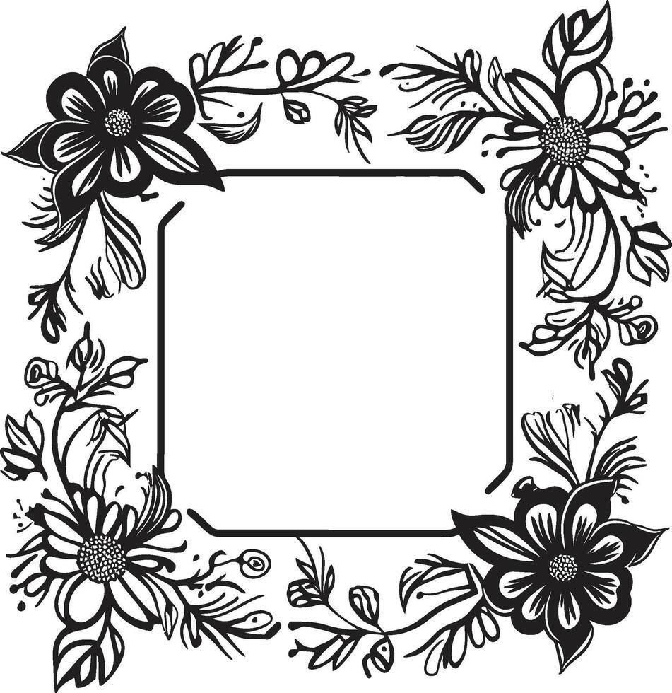 Artistic Allegro A Harmonious Blend of Creativity in Doodle Decorative Frame Vector Black Logo Symbol Noir Odyssey Navigating the Elegance of Doodle Decorative Frame Vector Black Logo Design