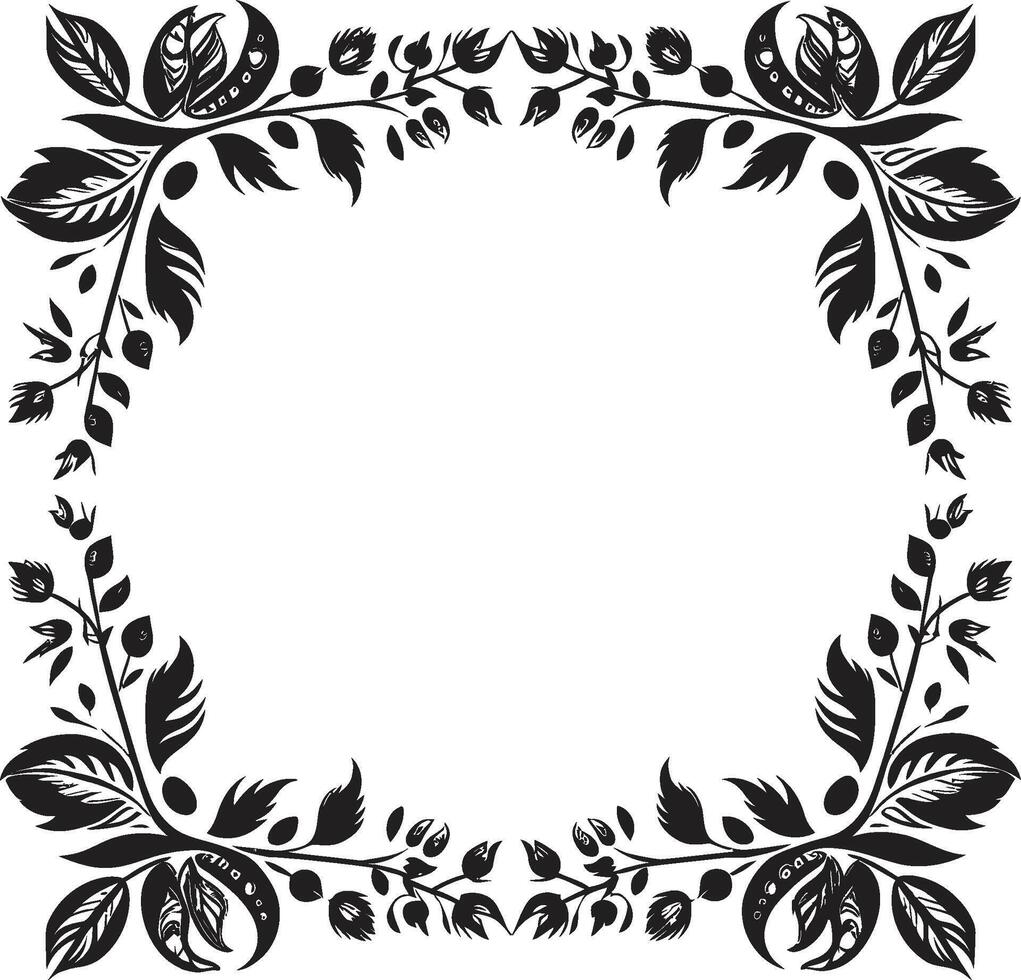 Symphonic Scrolls Harmonizing Elegance with Whimsy in Doodle Decorative Frame Vector Black Logo Symbol Infinite Impressions Crafting Timeless Beauty with Doodle Decorative Frame Vector Black Logo Des