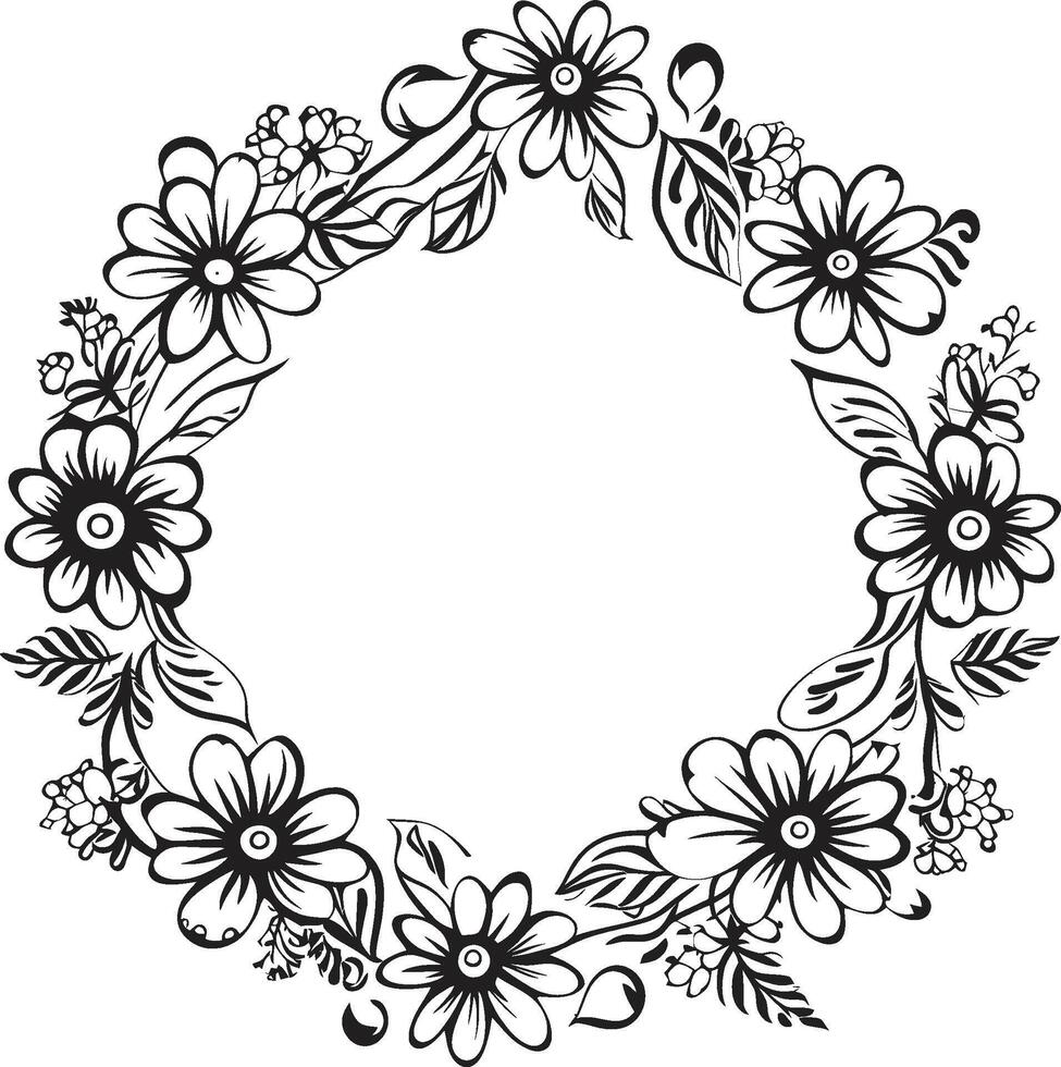 Abstract Allegory Picturing Creativity in Doodle Decorative Frame Vector Black Logo Design Icon Enchanting Echo Capturing Spellbinding Elegance in Doodle Decorative Frame Vector Black Logo Symbol