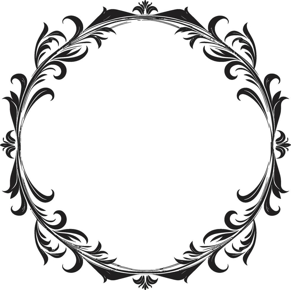 Symphonic Swirls Harmonizing Elegance and Playfulness in Doodle Decorative Frame Vector Black Logo Symbol Infinite Imagination A Doodle Decorative Frame Vector Black Logo Design Odyssey