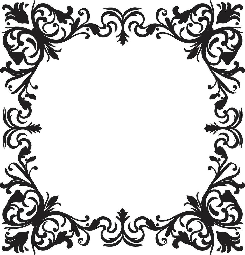 Celestial Charm Capturing the Allure of the Cosmos in Doodle Decorative Frame Vector Black Logo Symbol Whimsical Waves Riding the Creative Currents in Doodle Decorative Frame Vector Black Logo Design