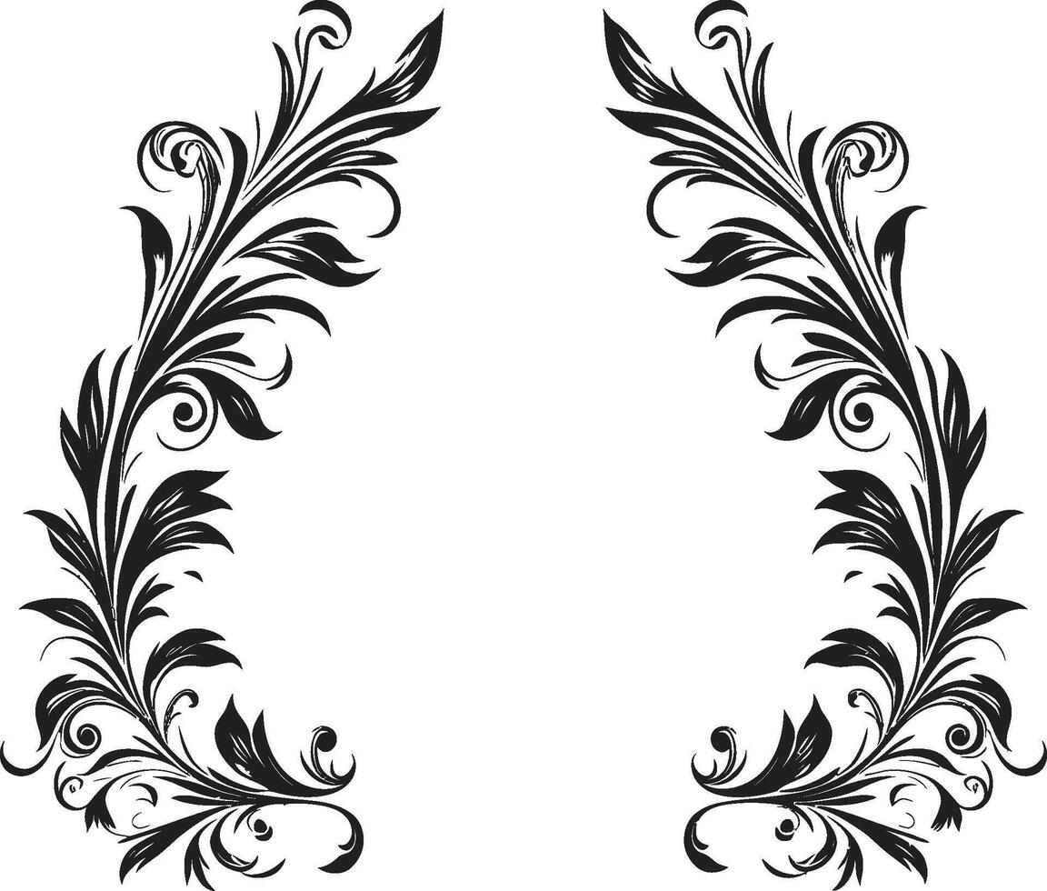 Abstract Allegory Picturing Creativity in Doodle Frame Black Logo Symbol Unveil the creative narrative within an abstract doodle decorative frame, forming a distinctive black logo. Ornamental Odyssey vector