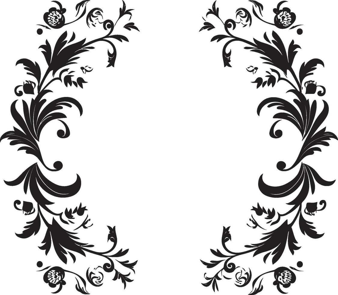Ornamental Noir Adorning Designs with Doodle Decorative Frame Vector Black Logo Symbol Noir Nouveau Modern Elegance Infused with Doodle Decorative Frame Vector Black Logo Design