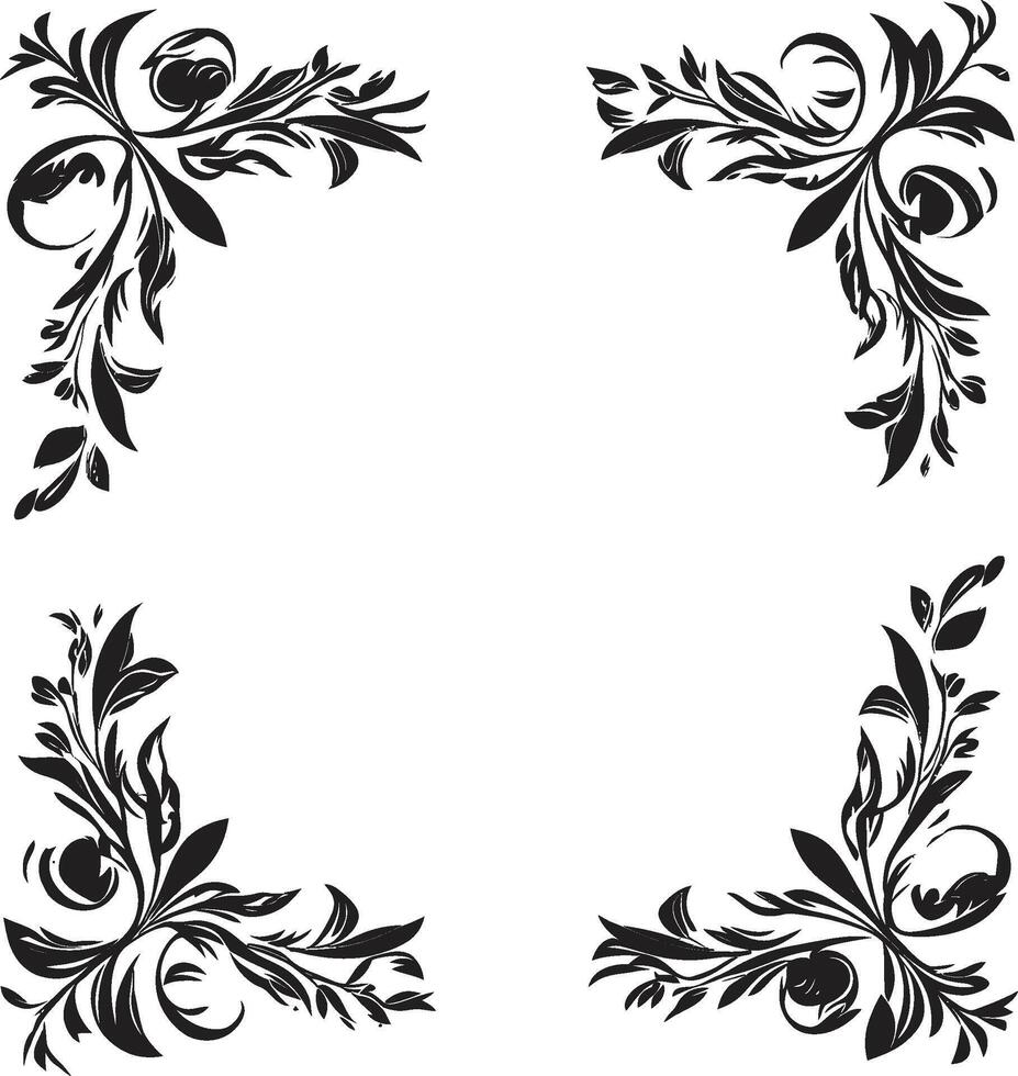 Symphonic Scrolls Harmonizing Elegance in Doodle Frame Vector Black Logo Discover the harmonious blend of sophistication and creativity in this symphonic doodle decorative frame. Celestial Charm Expl