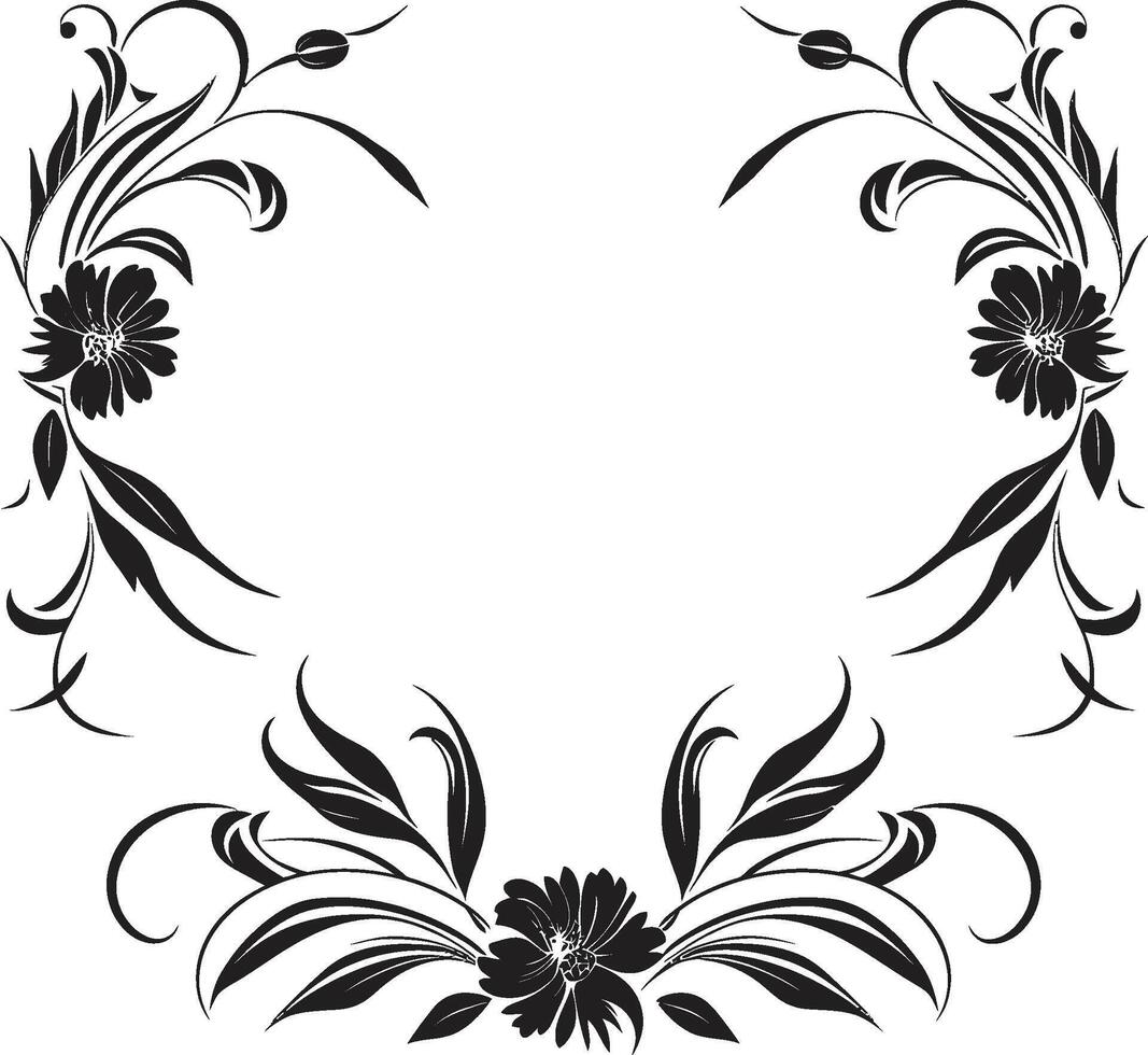 Noir Whimsy Doodle Decorative Frame Vector Black Logo Design Explore the playful elegance of a black doodle decorative frame, forming a captivating logo icon. Ethereal Intricacies Crafting Elegance i