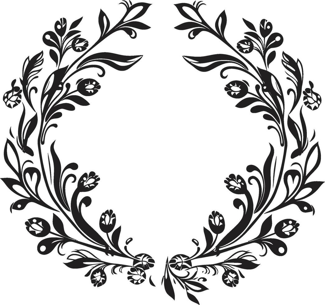Whirlwind of Whimsy Elegant Vector Emblem with Decorative Doodle Frame Element Intricate Inks Sleek Black Logo Highlighting Doodle Decorative Frame Elements