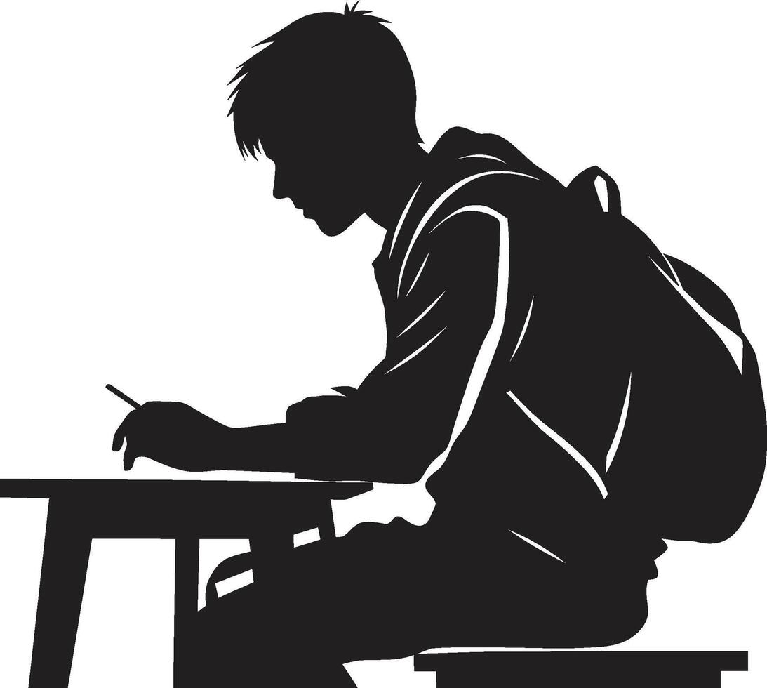 consciente de masculinidad dinámica negro icono para masculino estudiante símbolo educativo borde vector negro logo diseño para logrado masculino estudiantes