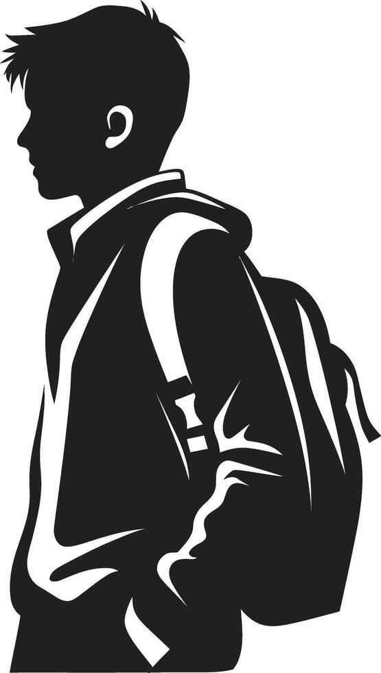 Intrepid Intellect Sleek Black Symbol Representing Ambitious Male Students Strategic Scholarship Black Logo Icon for High Achieving Male Students vector