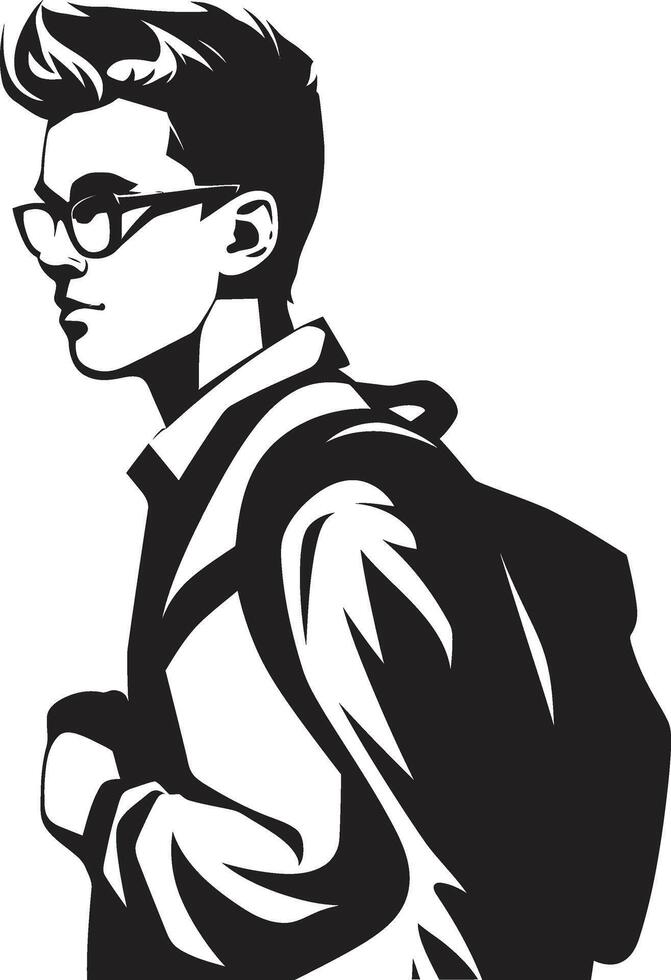 Mindful Masculinity Dynamic Black Symbol for Male Student Achievement in Logo Design Educational Edge Vector Black Logo Design for Ambitious Male Students