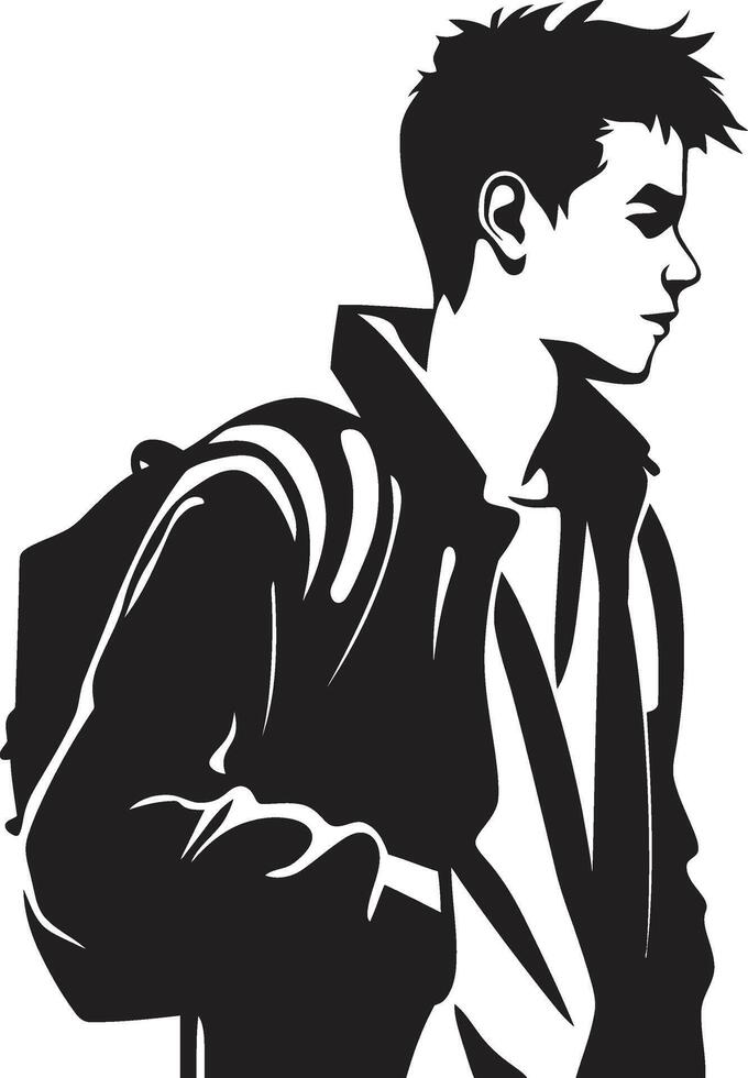 maestro mentes negro logo diseño significando masculino estudiante excelencia noble conocimiento vector negro icono para logrado masculino estudiantes