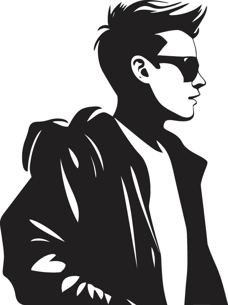 consciente de masculinidad masculino vector símbolo en negro logo diseño erudito firma negro icono para logrado masculino estudiantes