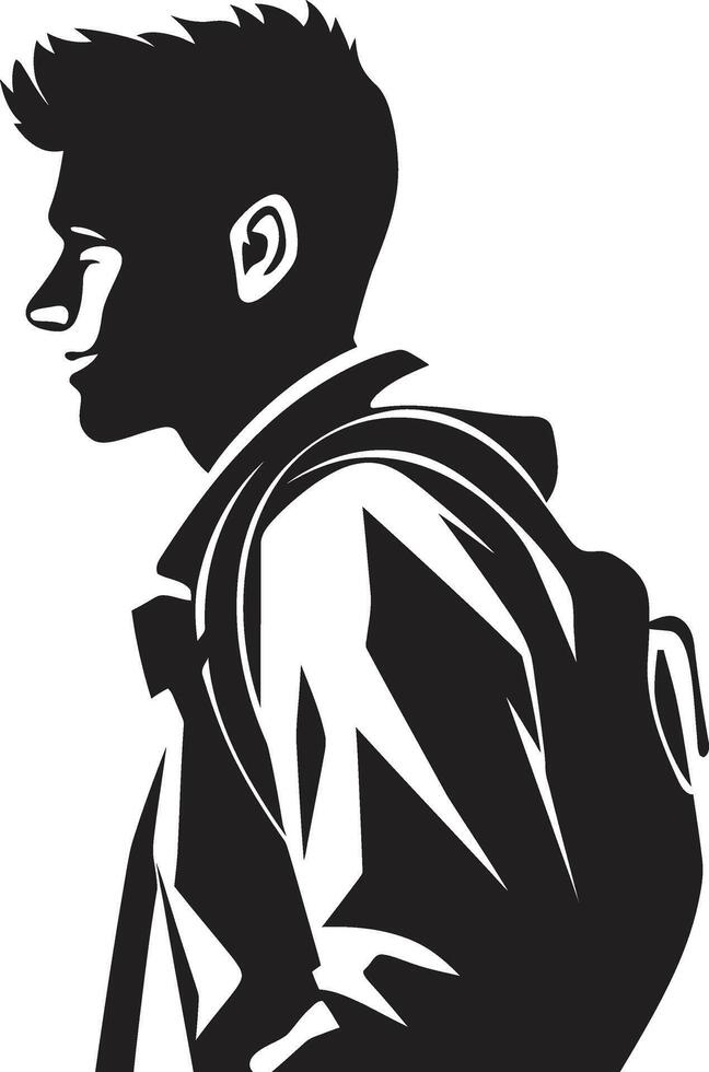 educativo eminencia masculino vector símbolo en negro logo diseño dinámica diplomacia negro logo icono para alto lograr masculino estudiantes