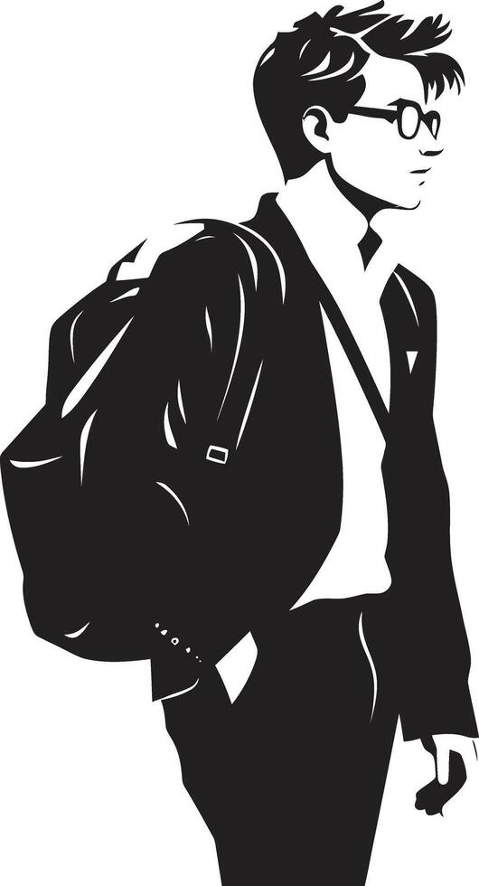 intelectual impresión masculino estudiante vector negro logo diseño maestro mentes negro logo simbolizando masculino estudiante excelencia
